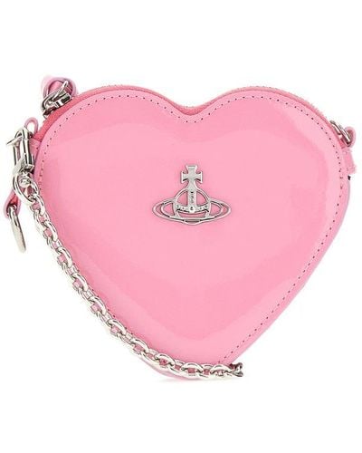 Vivienne Westwood Orb Plaque Mini Heart Crossbody Bag - Pink