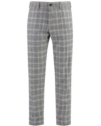 Department 5 Checked Chino Trousers - Grey