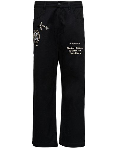 ENTERPRISE JAPAN Embroidered High Waist Pants - Black