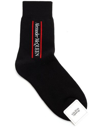 Alexander McQueen Logo Intarsia Socks - Black