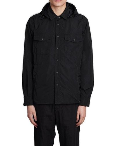 Aspesi Long Sleeved Hooded Jacket - Black
