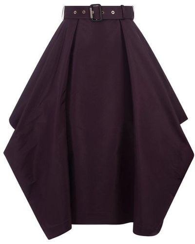 Alexander McQueen Gathered Draped Skirt - Purple