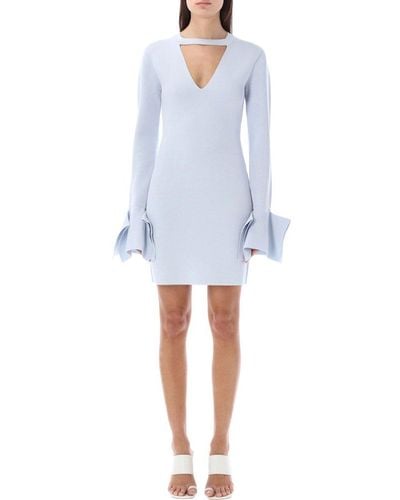 JW Anderson Ruffle Sleeves Mini Dress - White