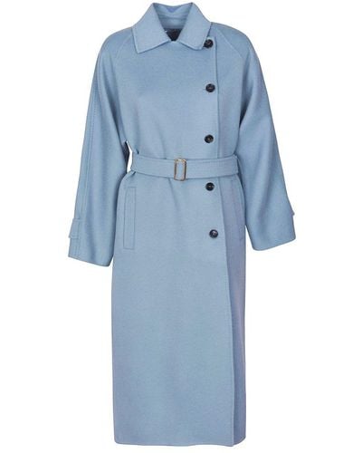 Max Mara Belted Trench Coat - Blue