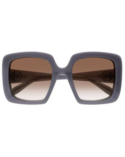 Alexander McQueen Square Oversized Frame Sunglasses - Grey