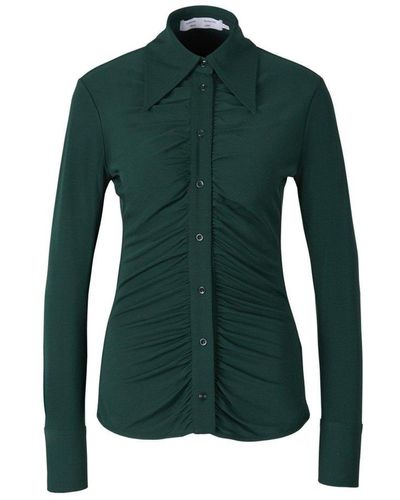 Proenza Schouler Crinkled Buttoned Shirt - Green