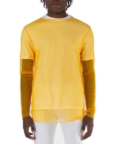 Jil Sander Logo Printed Layered T-shirt - Yellow