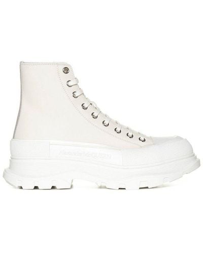 Alexander McQueen Lace-up Chunky Boots - White