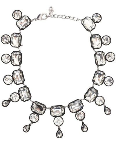 Weekend by Maxmara Logo Detailed Embellished Necklace - Metallic