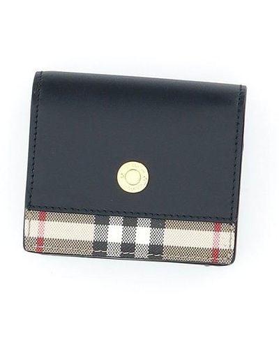 Burberry Vintage Check Small Folding Wallet - Blue