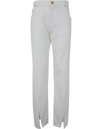 Balmain Hw Slit Straight Jeans Clothing - Grey
