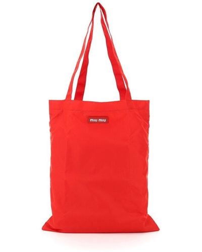Miu Miu Foldable Shopper Tote Bag - Red