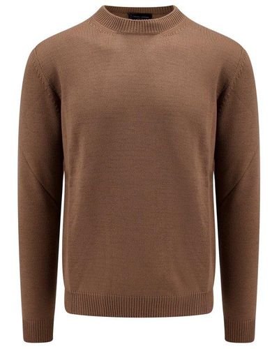 Roberto Collina Crewneck Knitted Sweater - Brown