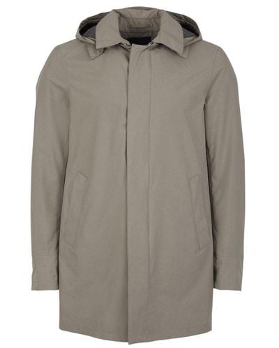 Herno Laminar Hooded Trench Coat - Gray