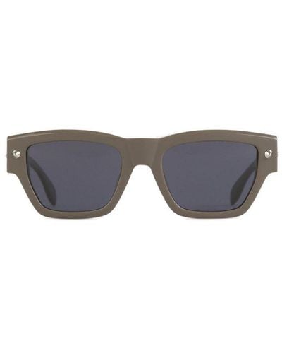 Alexander McQueen Rectangular Frame Sunglasses - Gray