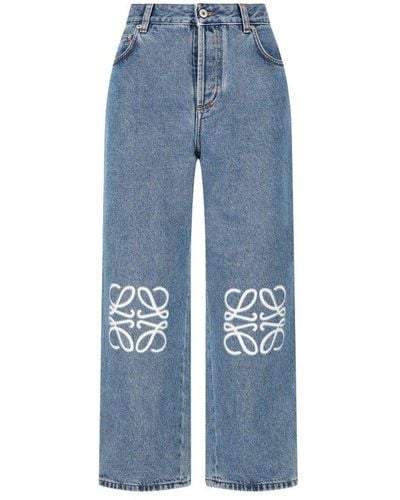Loewe Anagram Cropped Jeans - Blue