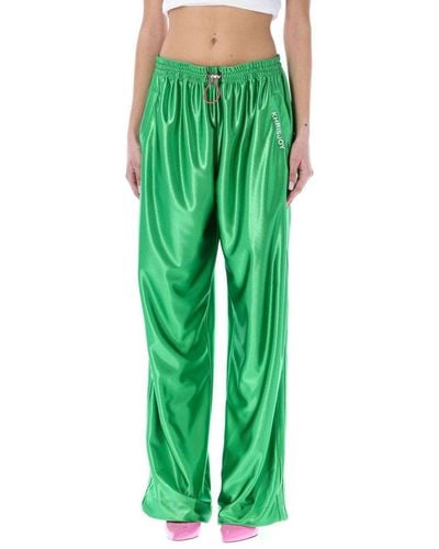 Khrisjoy Metallic-effect Elastic Drawstring Waist Trousers - Green