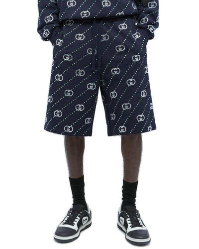 Gucci Crystal Interlocking G Shorts - Blue