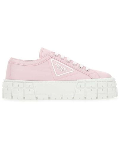 Prada Double Wheel Nylon Gabardine Sneakers - Pink