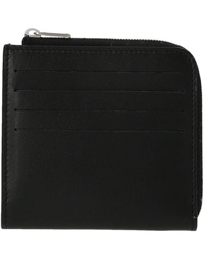Jil Sander Logo Embossed Zipped Wallet - Black