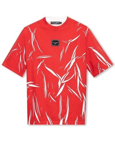Dolce & Gabbana Carretto Print T-shirt, - Red