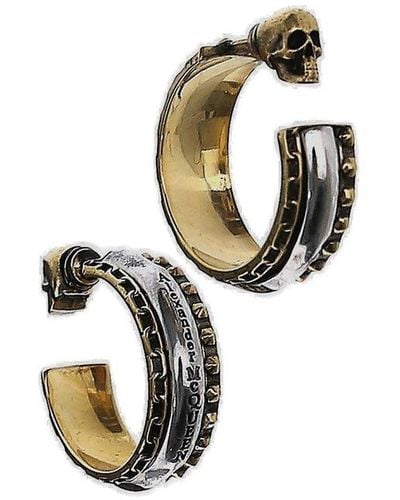 Alexander McQueen Logo Engraved Earrings - Multicolour