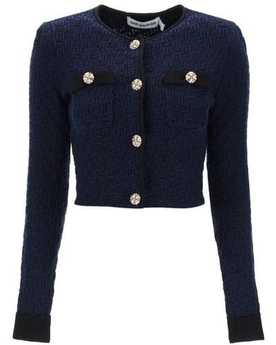 Blue Cropped Cardigans