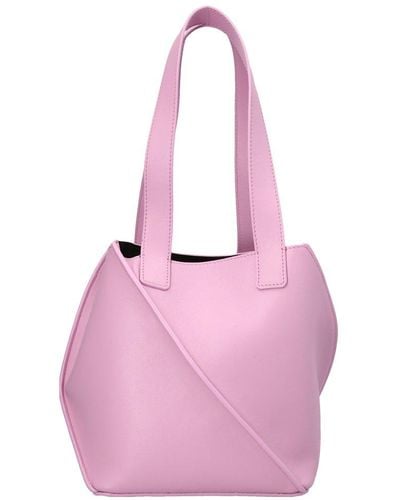 Yuzefi Logo Embossed Tote Bag - Pink