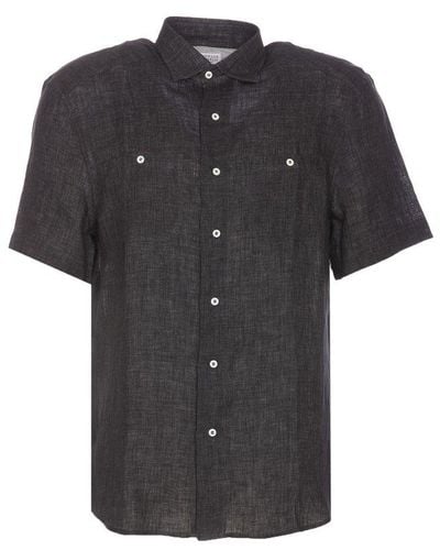 Brunello Cucinelli Short-sleeved Button-up Shirt - Black