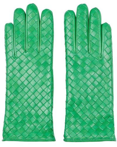 Bottega Veneta Leather Gloves - Green