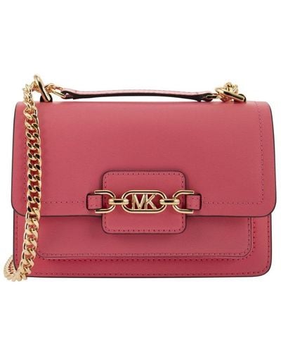 Michael Kors Heather Extra-small Leather Shoulder Bag - Red
