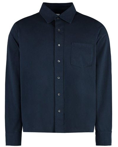 Aspesi Chest-pocketed Buttoned Shirt - Blue