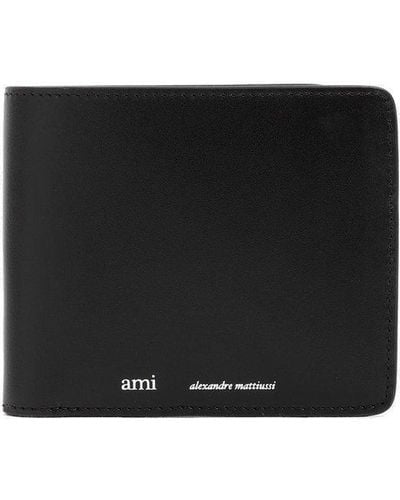 Ami Paris Logo Printed Bi-fold Wallet - Black