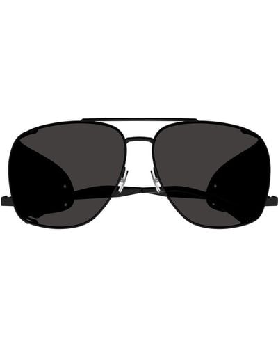 Saint Laurent Leon Aviator Sunglasses - Black