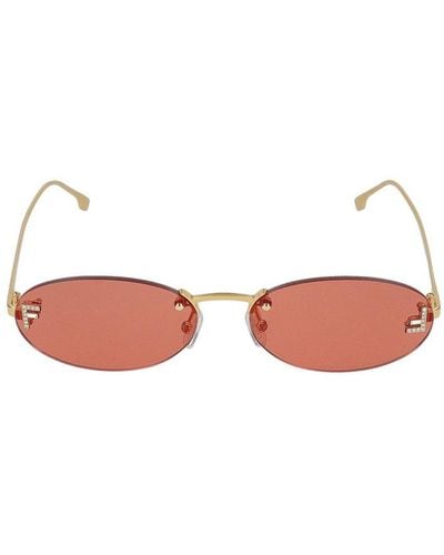 Fendi Oval Frame Sunglasses - Red