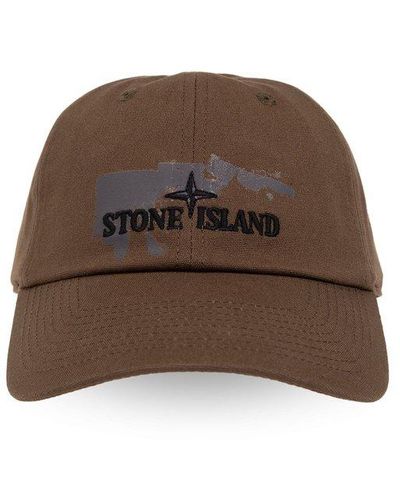 Stone Island Baseball Cap, - Brown