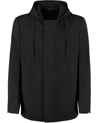 Givenchy Zip-up Hooded Coat - Black