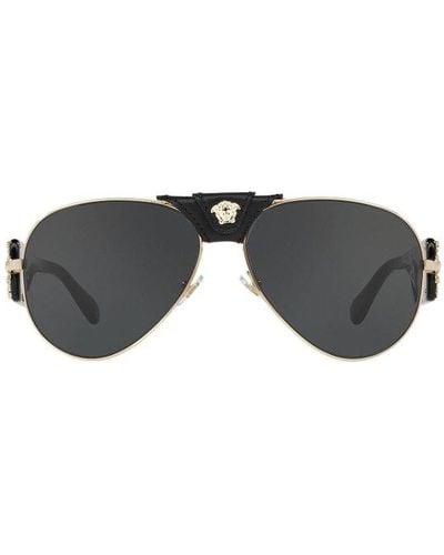 Versace Baroque Pilot-frame Sunglasses - Black