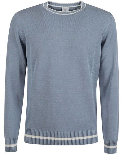 Eleventy Long-sleeved Crewneck Sweater - Blue