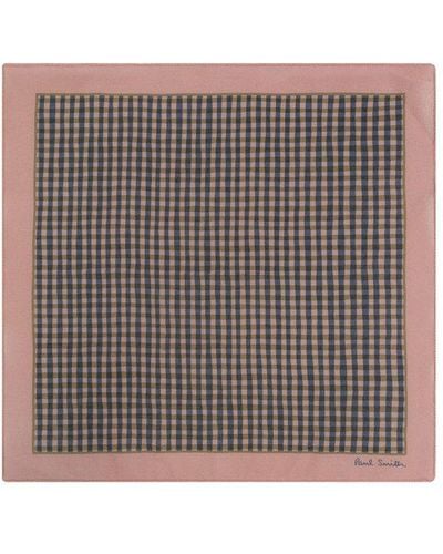 Paul Smith Chequered Pattern Pocket Square - Grey