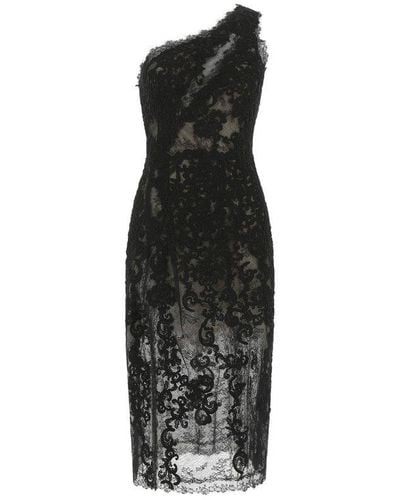Ermanno Scervino One-shoulder Lace Dress - Black
