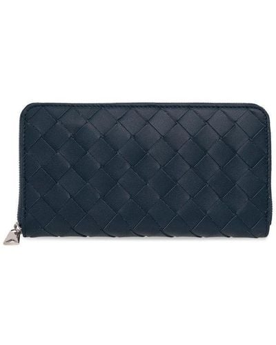 Bottega Veneta Wallet With Intrecciato Weave - Blue