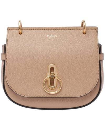 Mulberry Amberley Logo Detailed Small Shoulder Bag - Natural