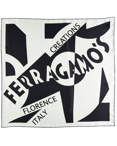 Ferragamo Logo Printed Foulard - Multicolour