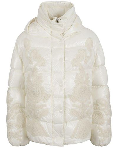 Ermanno Scervino Pattern Embroidery Down Jacket - White