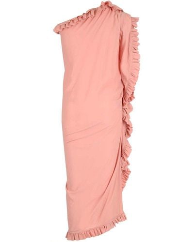 Dries Van Noten Dinas Ruffled Trim Sleeveless Dress - Pink