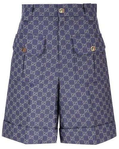Gucci GG Monogram Shorts - Blue