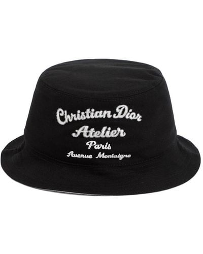 Dior Embroidered Bucket Hat - Black