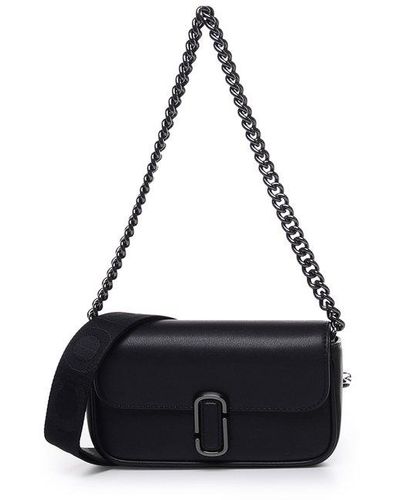 Marc Jacobs The Mini J Marc Shoulder Bag Leather - Black