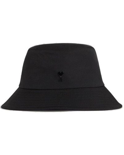 Ami Paris Logo-plaque Bucket Hat - Black